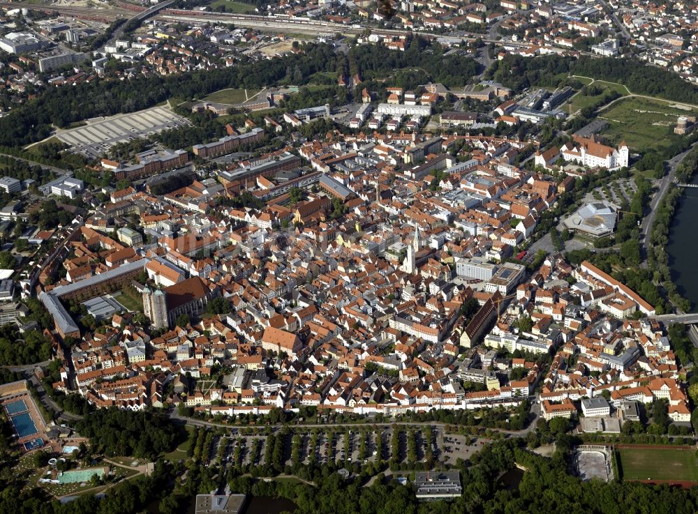 Ingolstadt aus der Vogelperspektive: Stadtansicht der Innenstadt von Ingolstadt im Bundesland Bayern