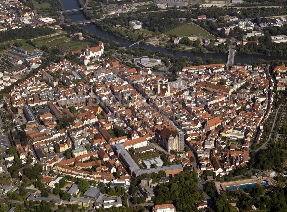 Ingolstadt von oben - Stadtansicht der Innenstadt von Ingolstadt im Bundesland Bayern