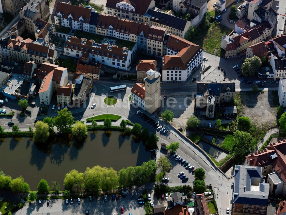 Altenburg aus der Vogelperspektive: Stadtansicht der Innenstadt am Kunstturm von Altenburg in Thüringen