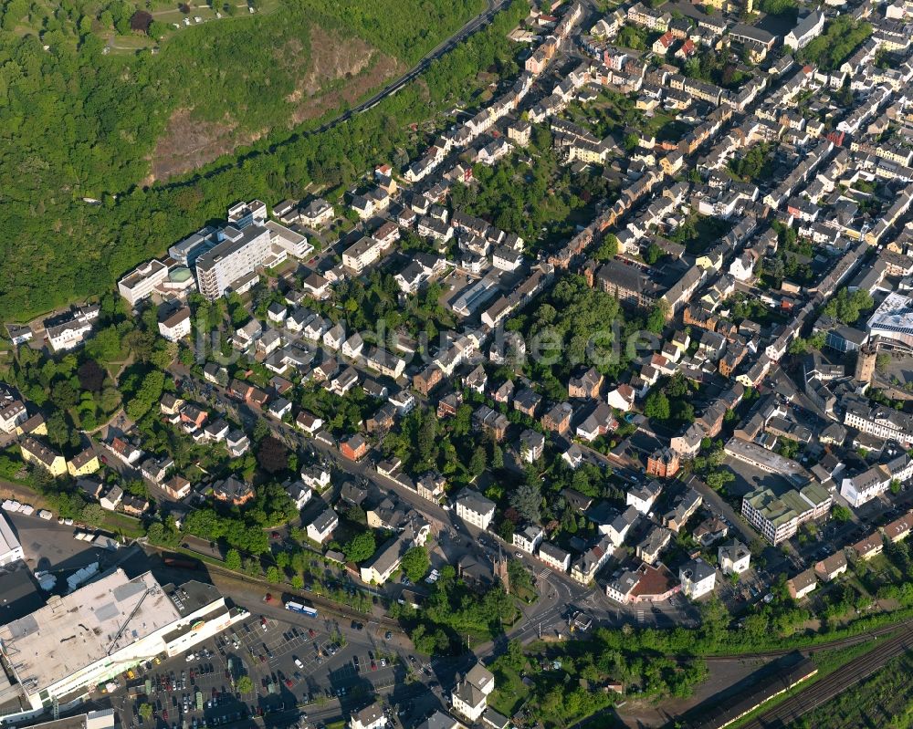 Luftaufnahme Lahnstein - Stadtansicht der Innenstadt von Lahnstein im Bundesland Rheinland-Pfalz