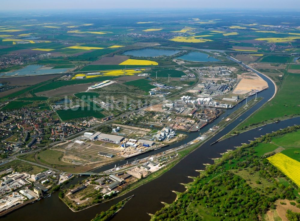 Luftaufnahme Magdeburg - Stadtansicht der Innenstadt von Magdeburg im Bundesland Sachsen-Anhalt