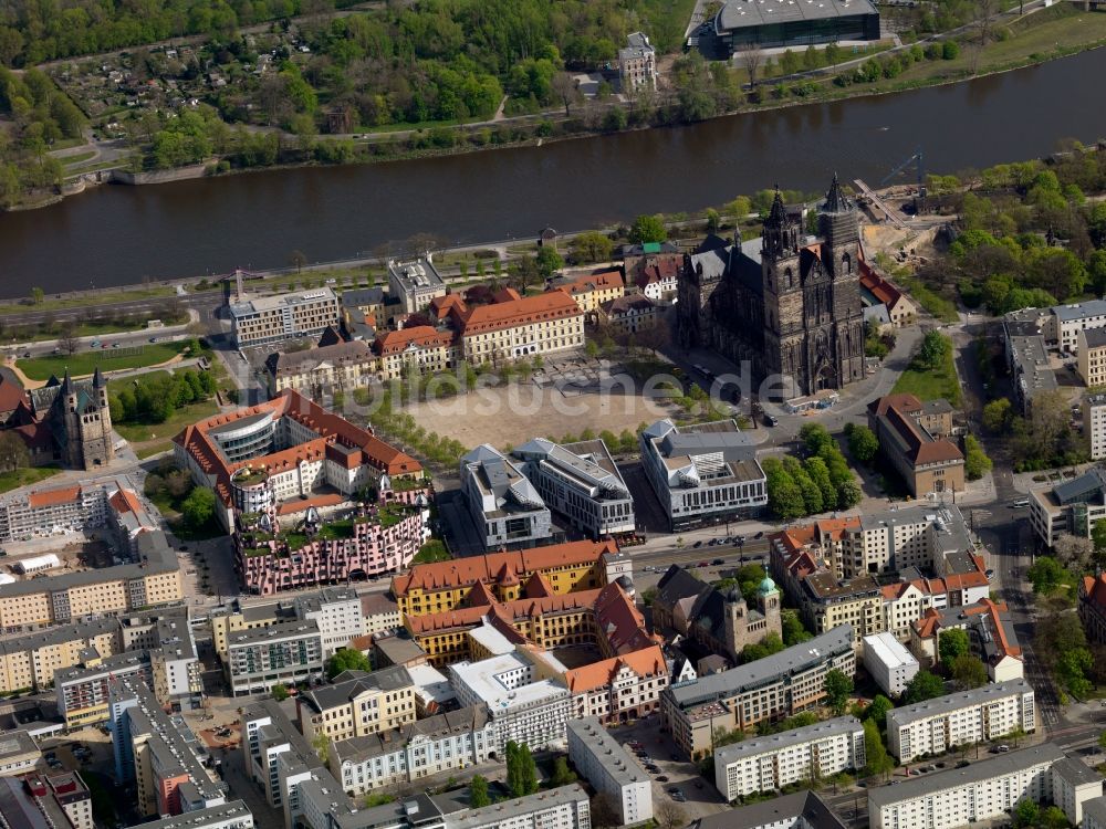 Magdeburg von oben - Stadtansicht der Innenstadt von Magdeburg im Bundesland Sachsen-Anhalt