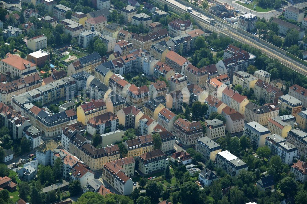 Luftaufnahme Markkleeberg - Stadtansicht der Innenstadt von Markkleeberg im Bundesland Sachsen