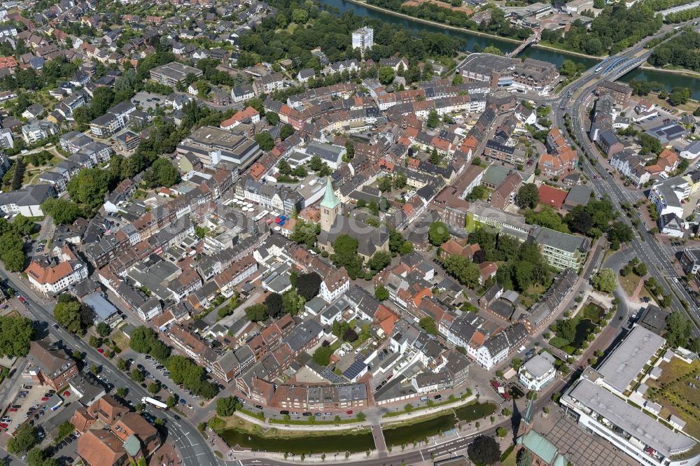 Dorsten aus der Vogelperspektive: Stadtansicht der Innenstadt am Stadtzentrum von Dorsten in Nordrhein-Westfalen