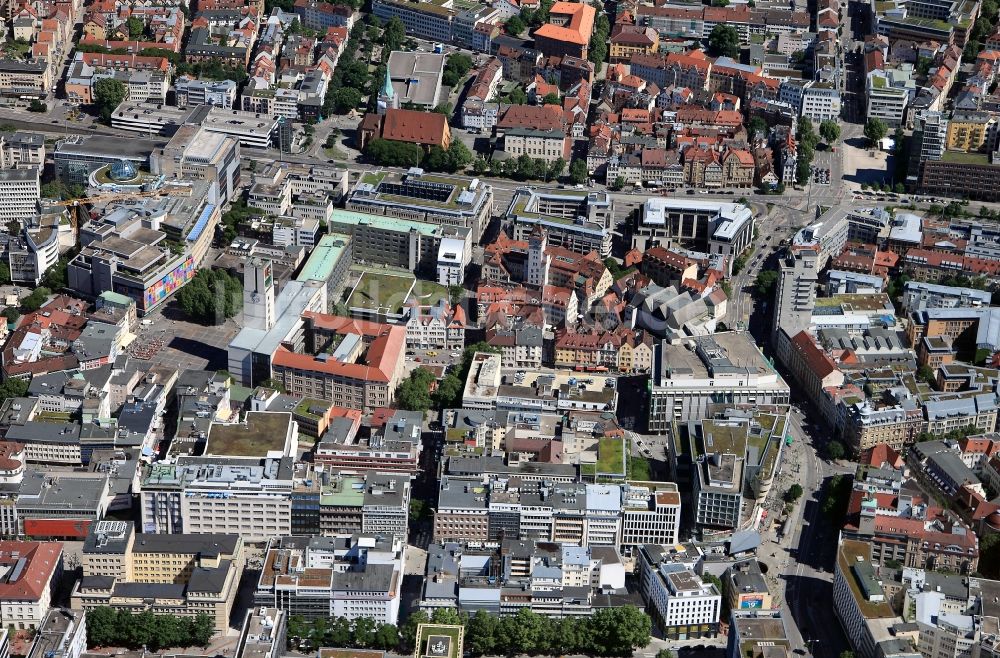 Stuttgart von oben - Stadtansicht der Innenstadt von Stuttgart im Bundesland Baden-Württemberg