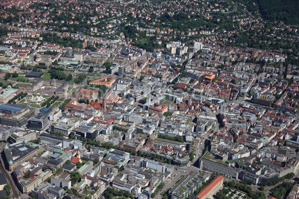 Stuttgart aus der Vogelperspektive: Stadtansicht der Innenstadt von Stuttgart im Bundesland Baden-Württemberg