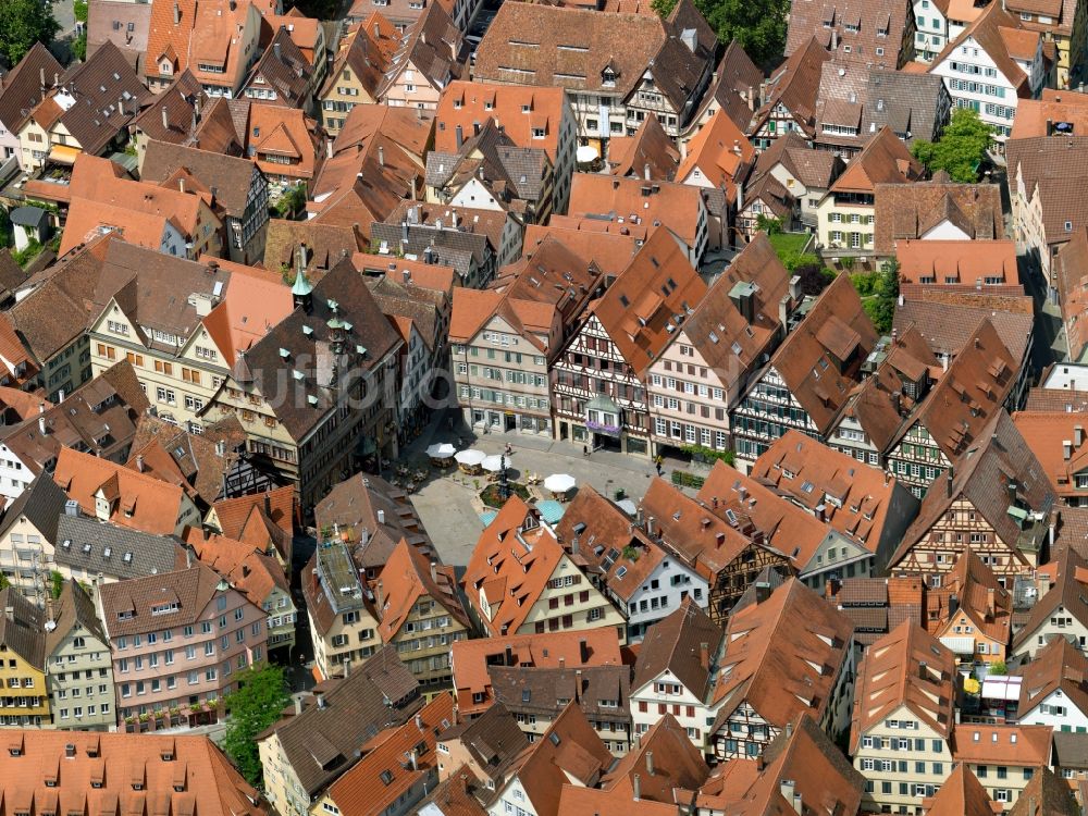 Luftaufnahme Tübingen - Stadtansicht der Innenstadt von Tübingen im Bundesland Baden-Württemberg