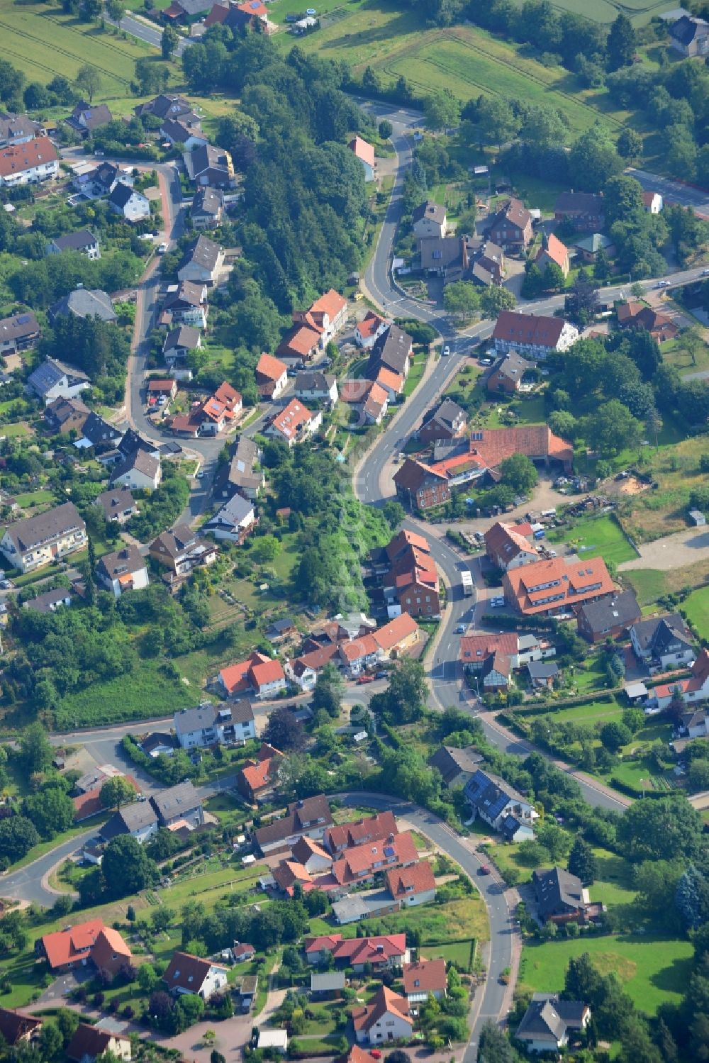 Luftaufnahme Wesseln - Stadtansicht der Innenstadt von Wesseln im Bundesland Niedersachsen