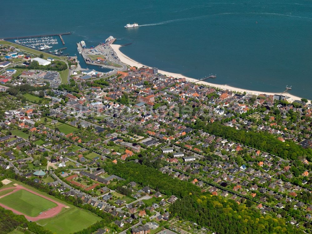 Wyk auf Föhr aus der Vogelperspektive: Stadtansicht der Innenstadt von Wyk auf Föhr im Bundesland Schleswig-Holstein