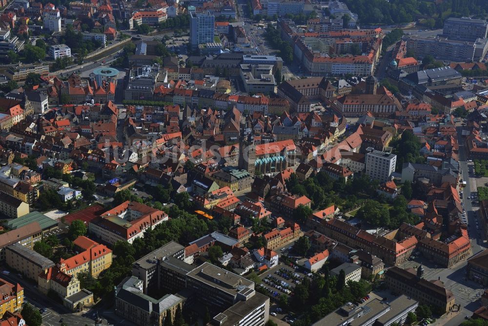 Luftaufnahme Bayreuth - Stadtansicht der Innenstadt im Zentrum von Bayreuth im Bundesland Bayern