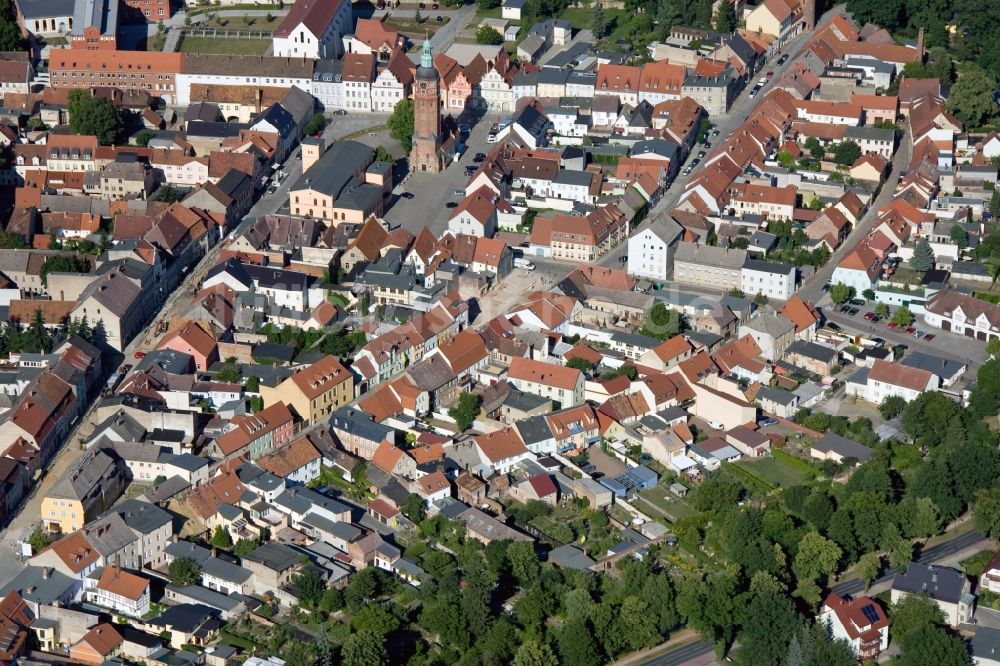 Luckau aus der Vogelperspektive: Stadtansicht von Innenstadt- Zentrum Luckau im Bundesland Brandenburg