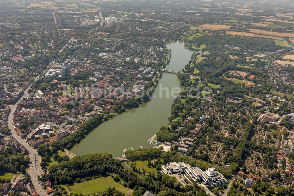 Münster von oben - Stadtansicht vom Innenstadtbereich am Aasee in Münster im Bundesland Nordrhein-Westfalen