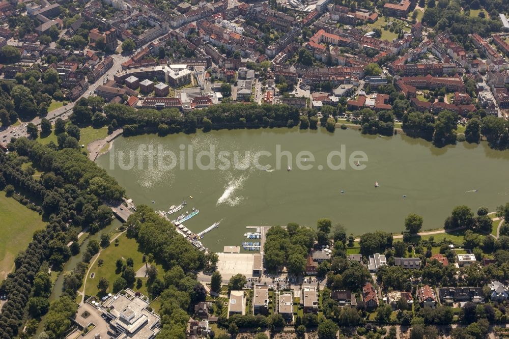 Münster aus der Vogelperspektive: Stadtansicht vom Innenstadtbereich am Aasee in Münster im Bundesland Nordrhein-Westfalen