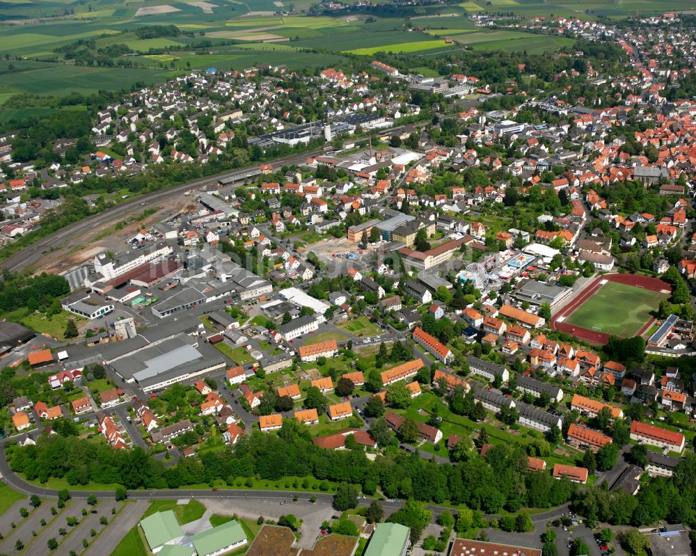 Luftaufnahme Alsfeld - Stadtansicht vom Innenstadtbereich in Alsfeld im Bundesland Hessen, Deutschland