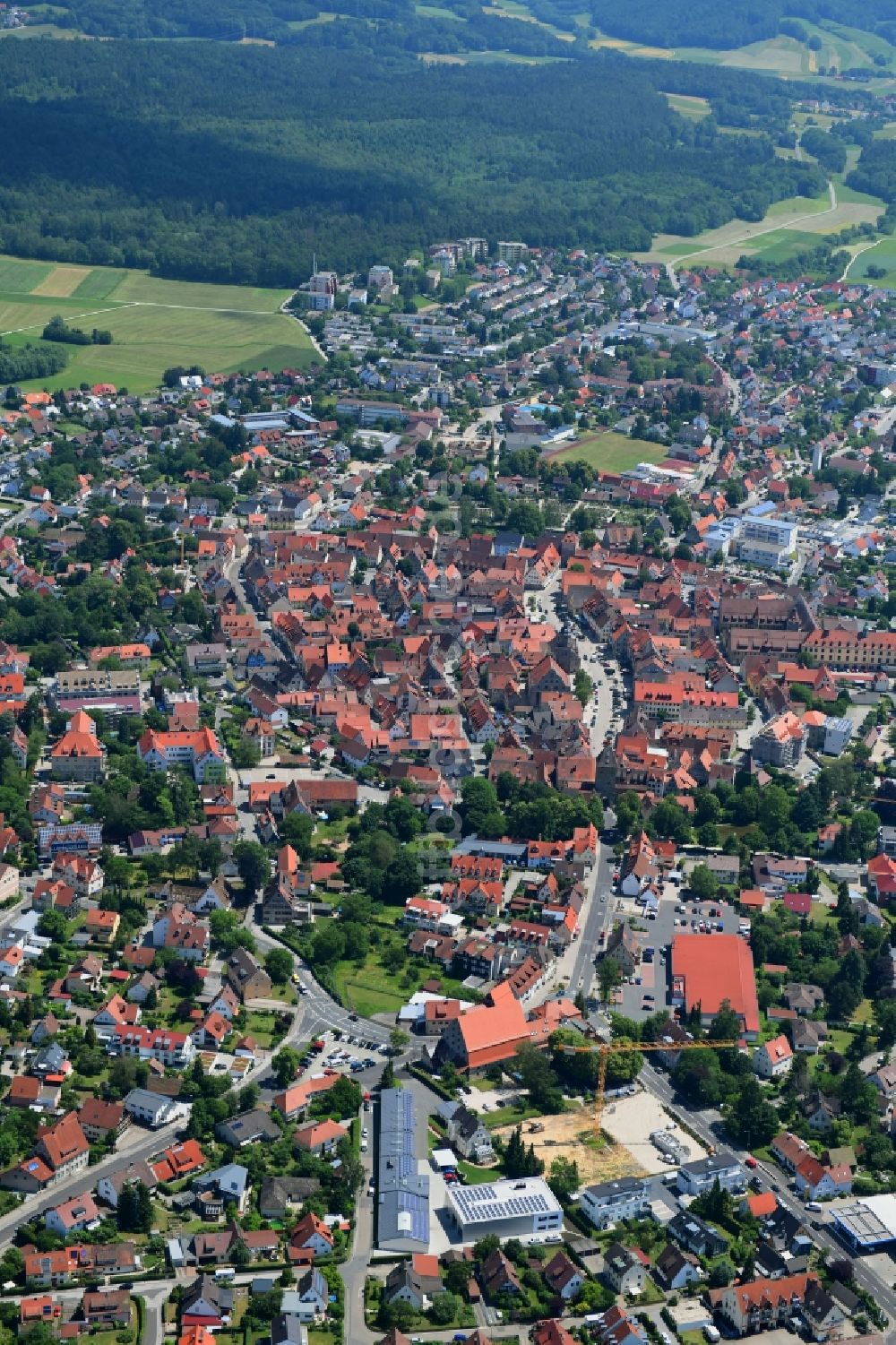 Luftaufnahme Altdorf - Stadtansicht vom Innenstadtbereich in Altdorf im Bundesland Bayern, Deutschland