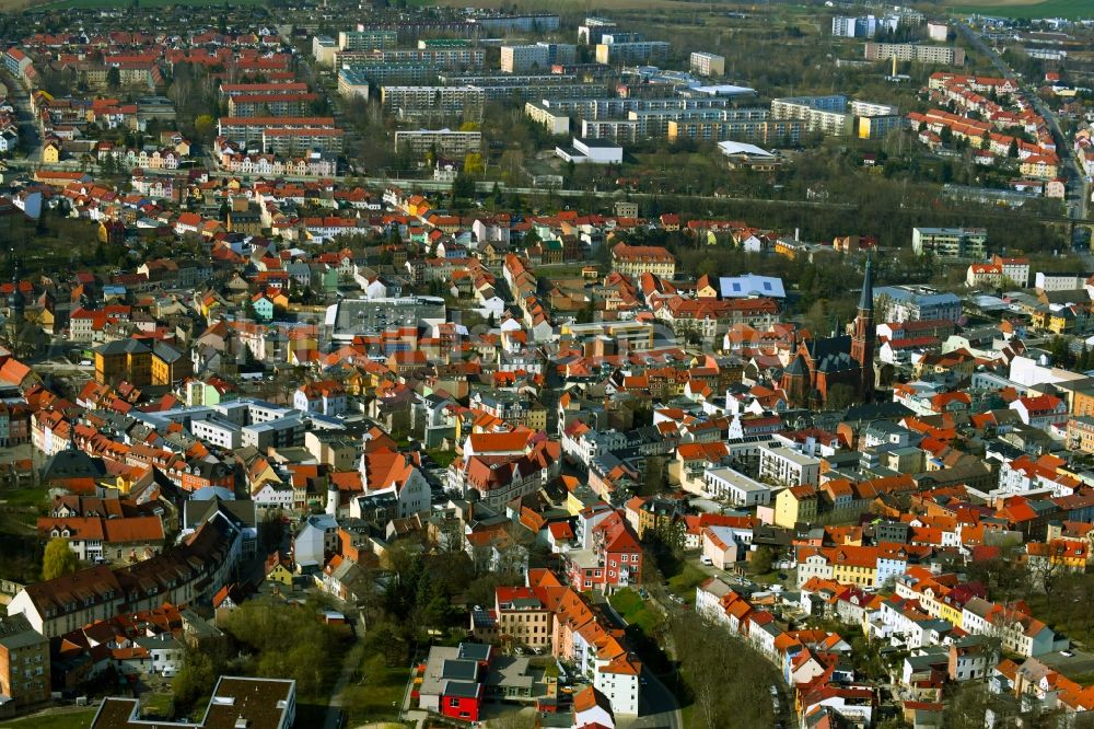 Luftbild Apolda - Stadtansicht vom Innenstadtbereich in Apolda im Bundesland Thüringen, Deutschland