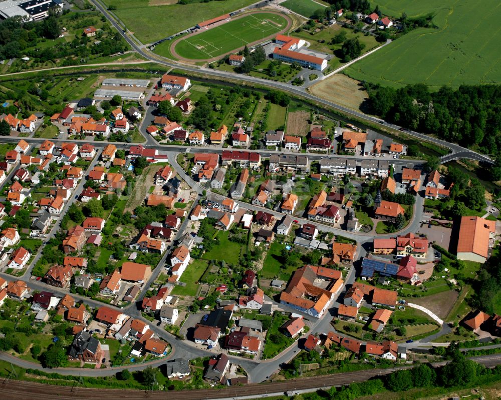 Arenshausen von oben - Stadtansicht vom Innenstadtbereich in Arenshausen im Bundesland Thüringen, Deutschland