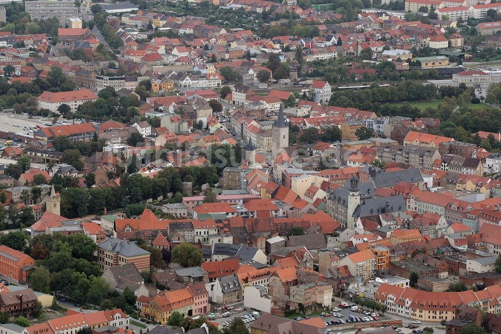 Aschersleben von oben - Stadtansicht vom Innenstadtbereich in Aschersleben im Bundesland Sachsen-Anhalt, Deutschland