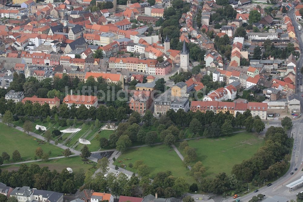 Aschersleben von oben - Stadtansicht vom Innenstadtbereich in Aschersleben im Bundesland Sachsen-Anhalt, Deutschland