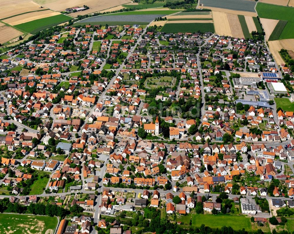 Auenstein von oben - Stadtansicht vom Innenstadtbereich in Auenstein im Bundesland Baden-Württemberg, Deutschland