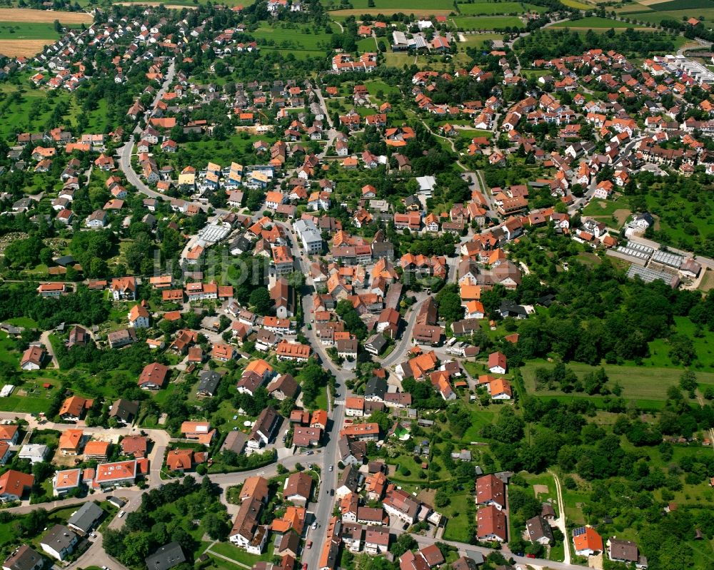 Bad Boll von oben - Stadtansicht vom Innenstadtbereich in Bad Boll im Bundesland Baden-Württemberg, Deutschland