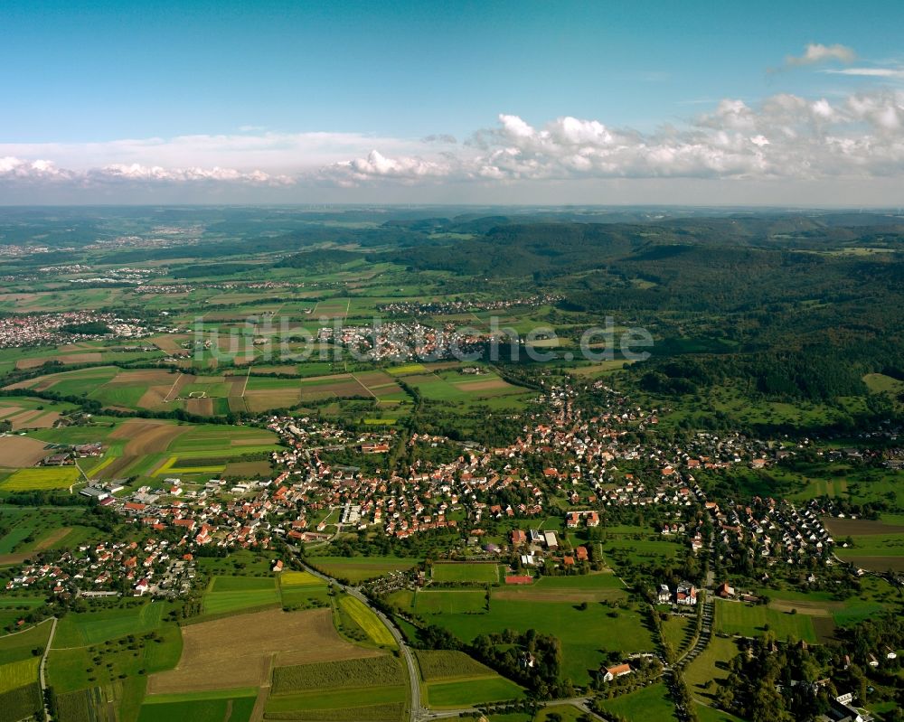 Bad Boll aus der Vogelperspektive: Stadtansicht vom Innenstadtbereich in Bad Boll im Bundesland Baden-Württemberg, Deutschland