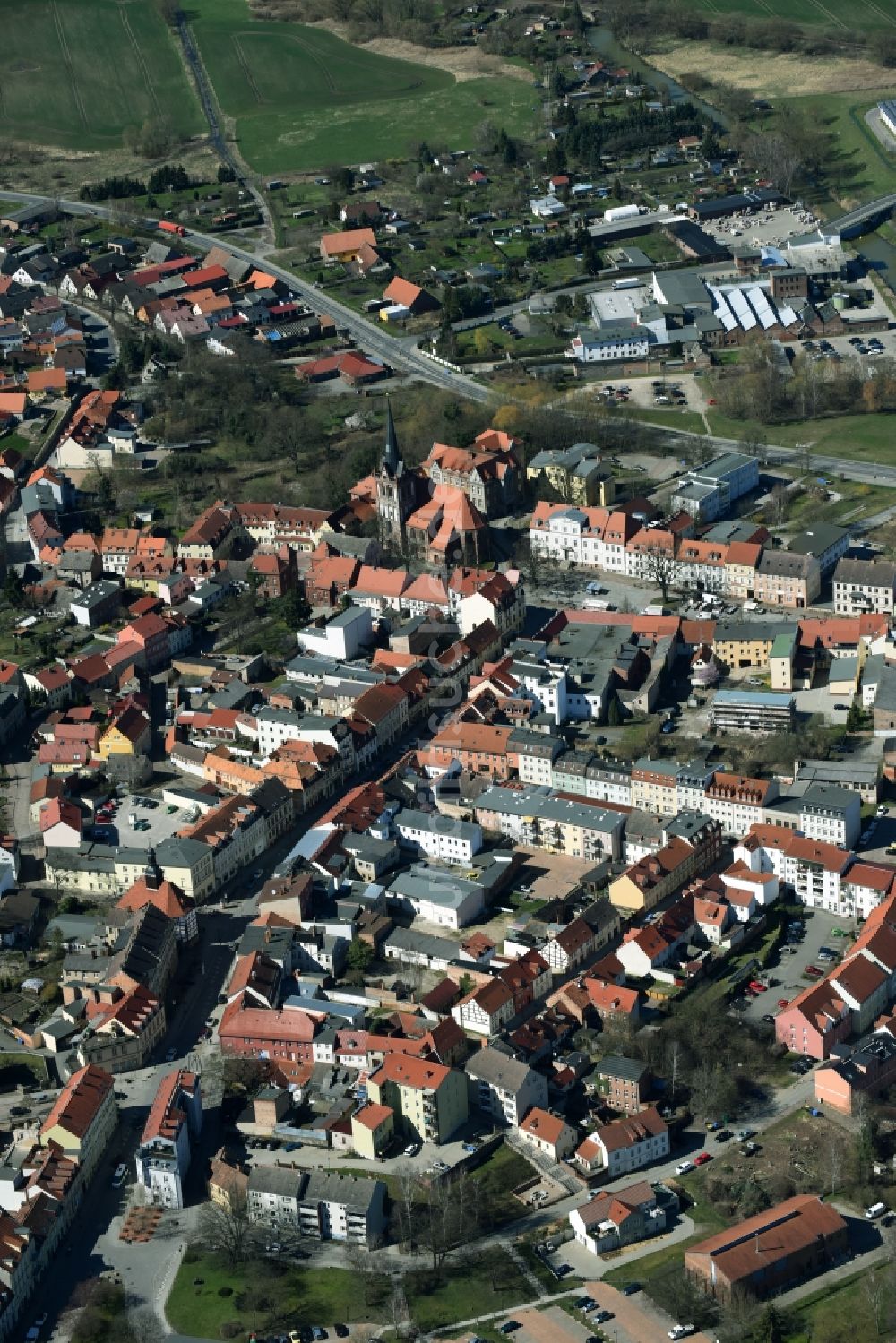 Bad Freienwalde (Oder) aus der Vogelperspektive: Stadtansicht vom Innenstadtbereich in Bad Freienwalde (Oder) im Bundesland Brandenburg