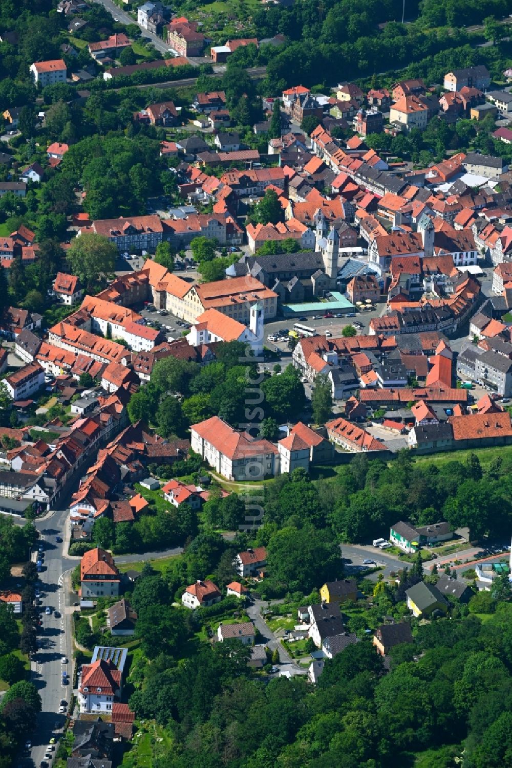 Luftbild Bad Gandersheim - Stadtansicht vom Innenstadtbereich in Bad Gandersheim im Bundesland Niedersachsen, Deutschland