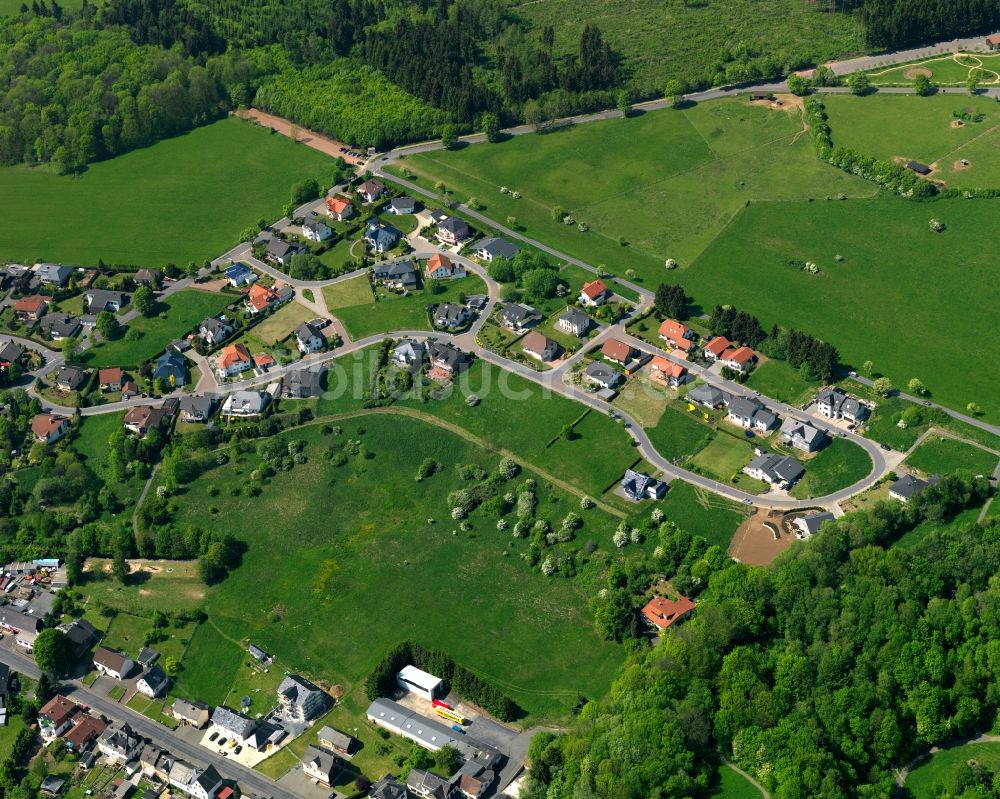 Bad Marienberg (Westerwald), Zinhain von oben - Stadtansicht vom Innenstadtbereich in Bad Marienberg (Westerwald), Zinhain im Bundesland Rheinland-Pfalz