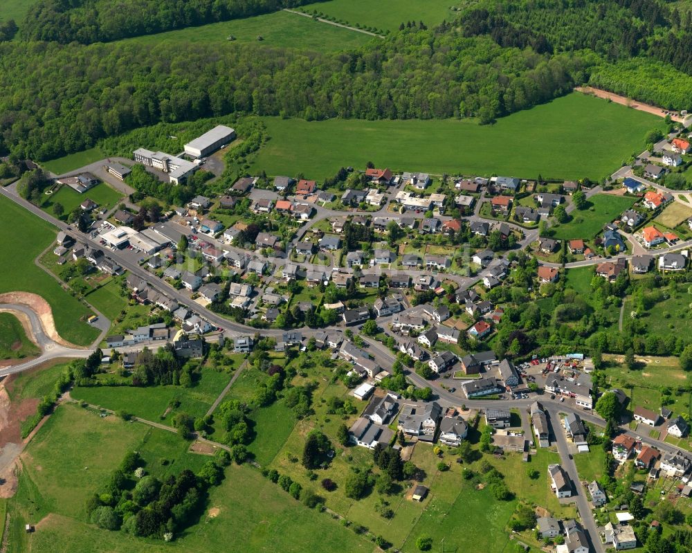 Bad Marienberg (Westerwald), Zinhain aus der Vogelperspektive: Stadtansicht vom Innenstadtbereich in Bad Marienberg (Westerwald), Zinhain im Bundesland Rheinland-Pfalz