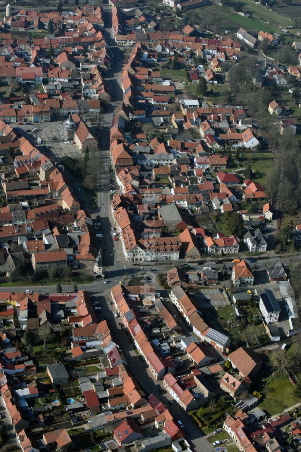 Bad Tennstedt aus der Vogelperspektive: Stadtansicht vom Innenstadtbereich in Bad Tennstedt im Bundesland Thüringen