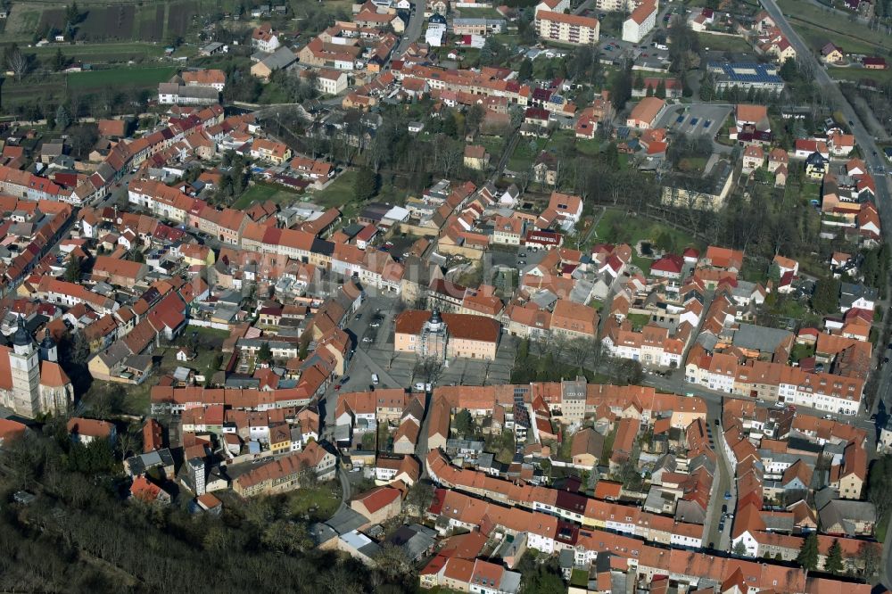 Luftaufnahme Bad Tennstedt - Stadtansicht vom Innenstadtbereich in Bad Tennstedt im Bundesland Thüringen