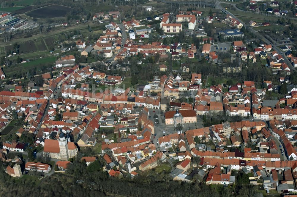 Bad Tennstedt von oben - Stadtansicht vom Innenstadtbereich in Bad Tennstedt im Bundesland Thüringen