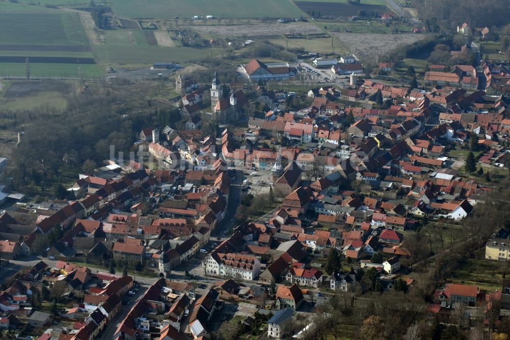 Luftaufnahme Bad Tennstedt - Stadtansicht vom Innenstadtbereich in Bad Tennstedt im Bundesland Thüringen