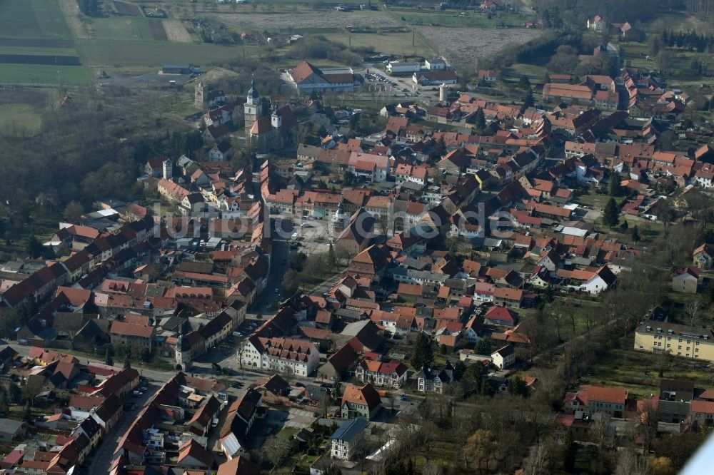 Bad Tennstedt von oben - Stadtansicht vom Innenstadtbereich in Bad Tennstedt im Bundesland Thüringen