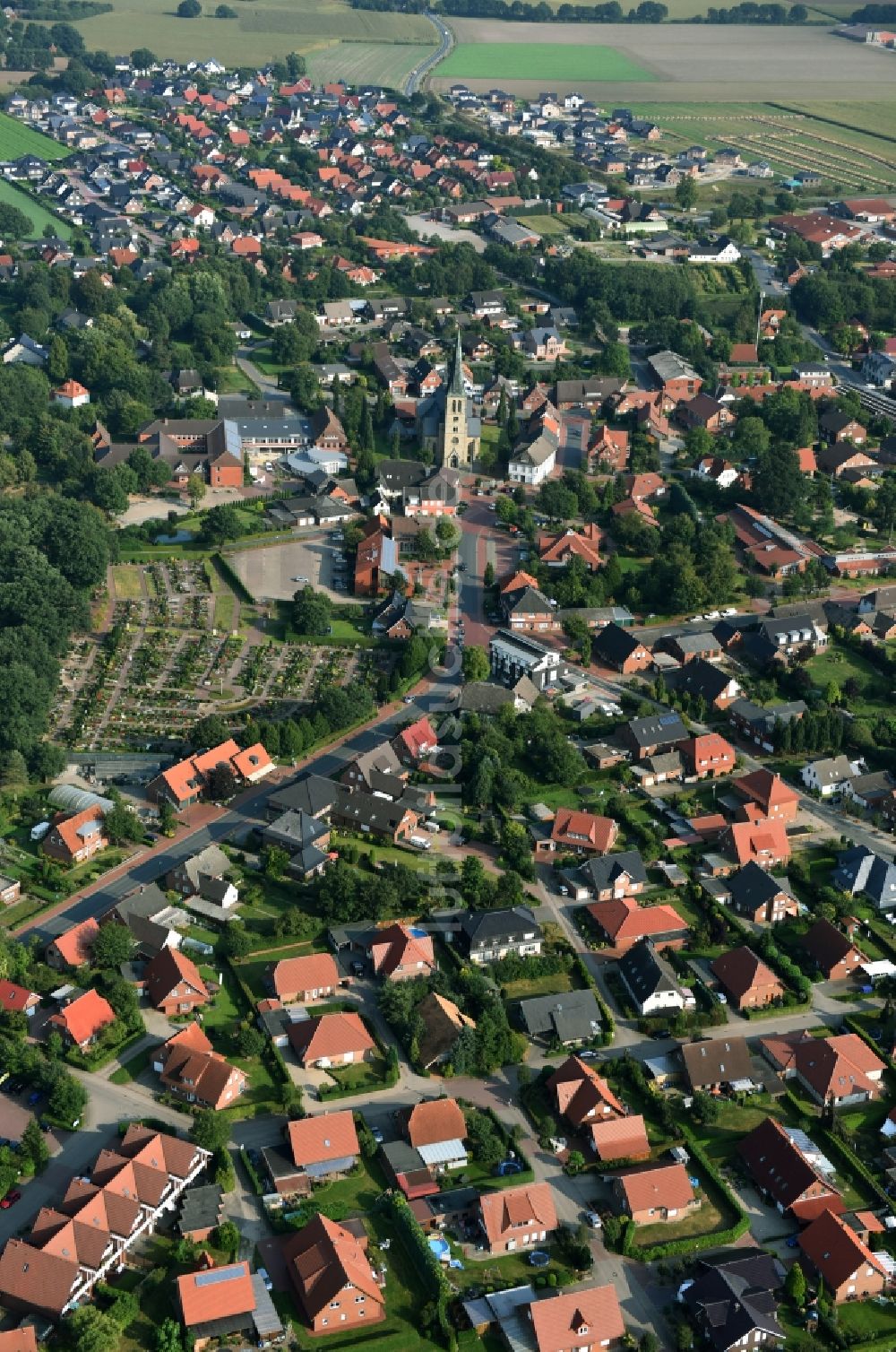 Luftaufnahme Bakum - Stadtansicht vom Innenstadtbereich in Bakum im Bundesland Niedersachsen