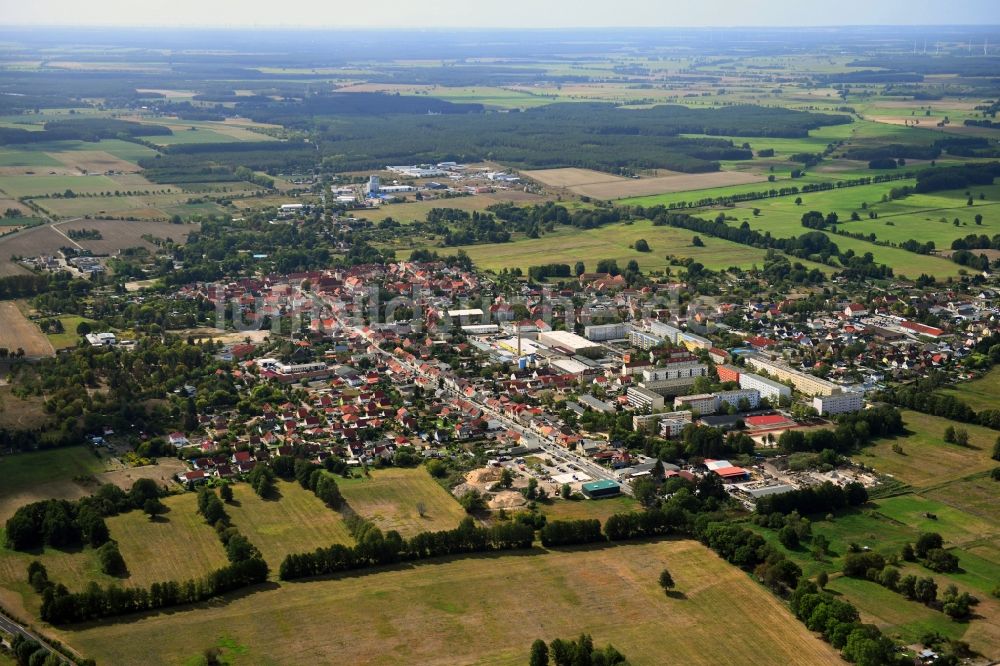 Beelitz aus der Vogelperspektive: Stadtansicht vom Innenstadtbereich in Beelitz im Bundesland Brandenburg, Deutschland