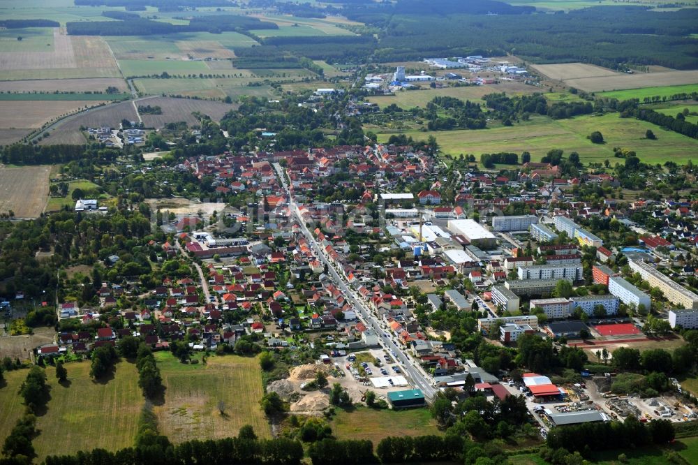 Luftaufnahme Beelitz - Stadtansicht vom Innenstadtbereich in Beelitz im Bundesland Brandenburg, Deutschland