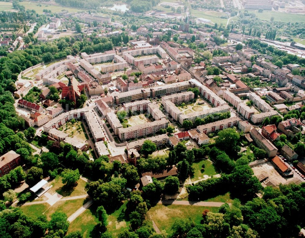 Bernau aus der Vogelperspektive: Stadtansicht vom Innenstadtbereich in Bernau im Bundesland Brandenburg, Deutschland