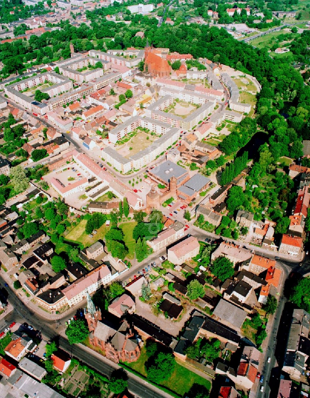 Luftaufnahme Bernau - Stadtansicht vom Innenstadtbereich in Bernau im Bundesland Brandenburg, Deutschland