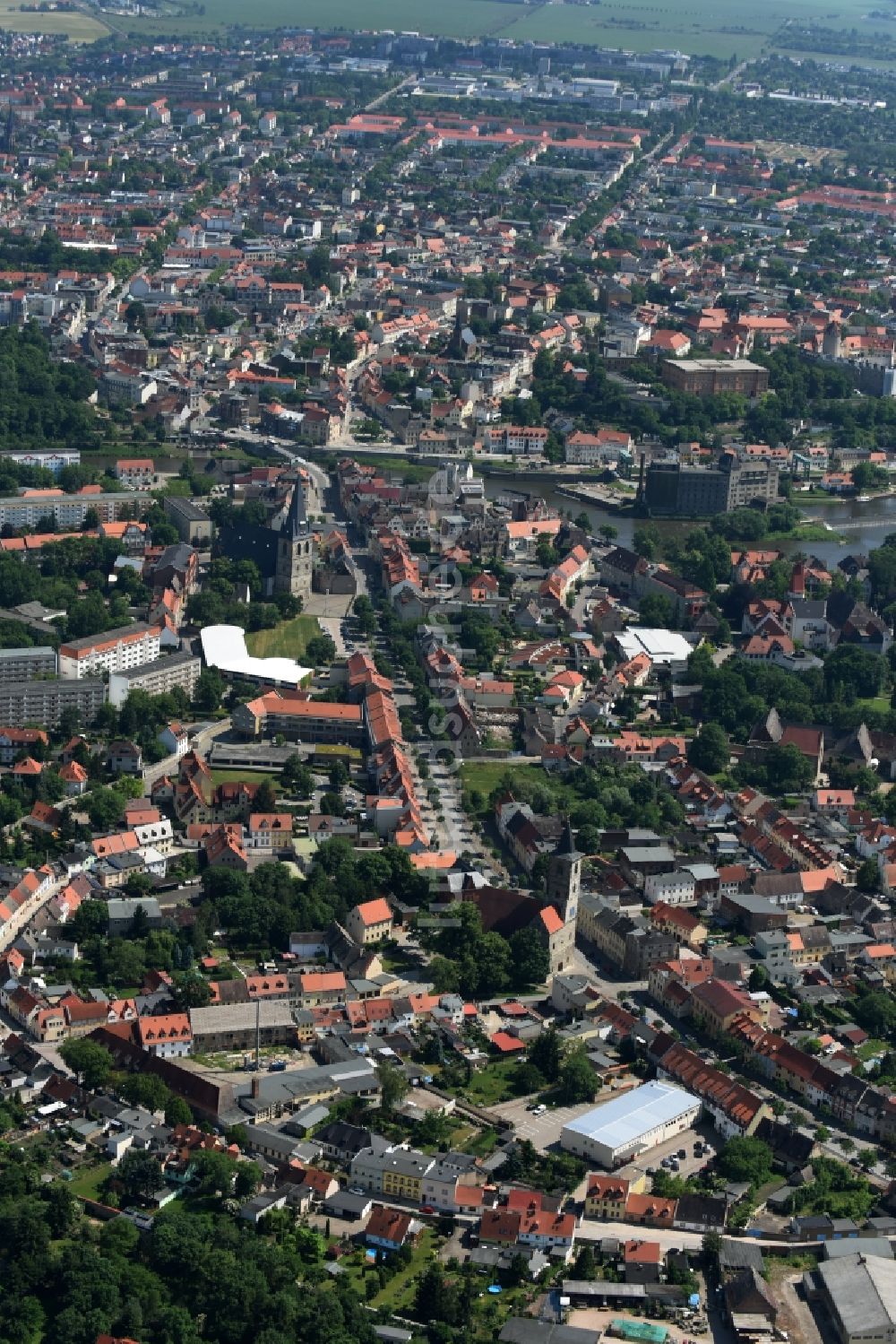 Luftbild Bernburg (Saale) - Stadtansicht vom Innenstadtbereich in Bernburg (Saale) im Bundesland Sachsen-Anhalt