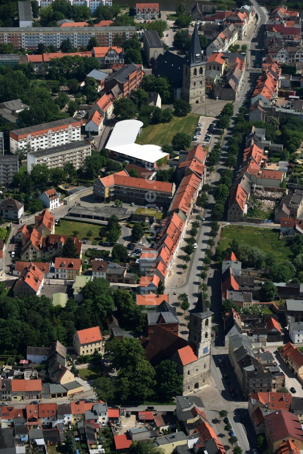 Bernburg (Saale) von oben - Stadtansicht vom Innenstadtbereich in Bernburg (Saale) im Bundesland Sachsen-Anhalt