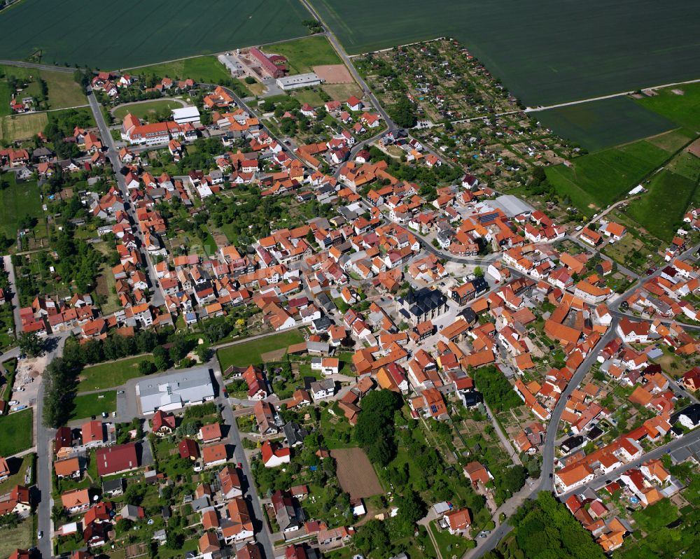 Birkungen aus der Vogelperspektive: Stadtansicht vom Innenstadtbereich in Birkungen im Bundesland Thüringen, Deutschland