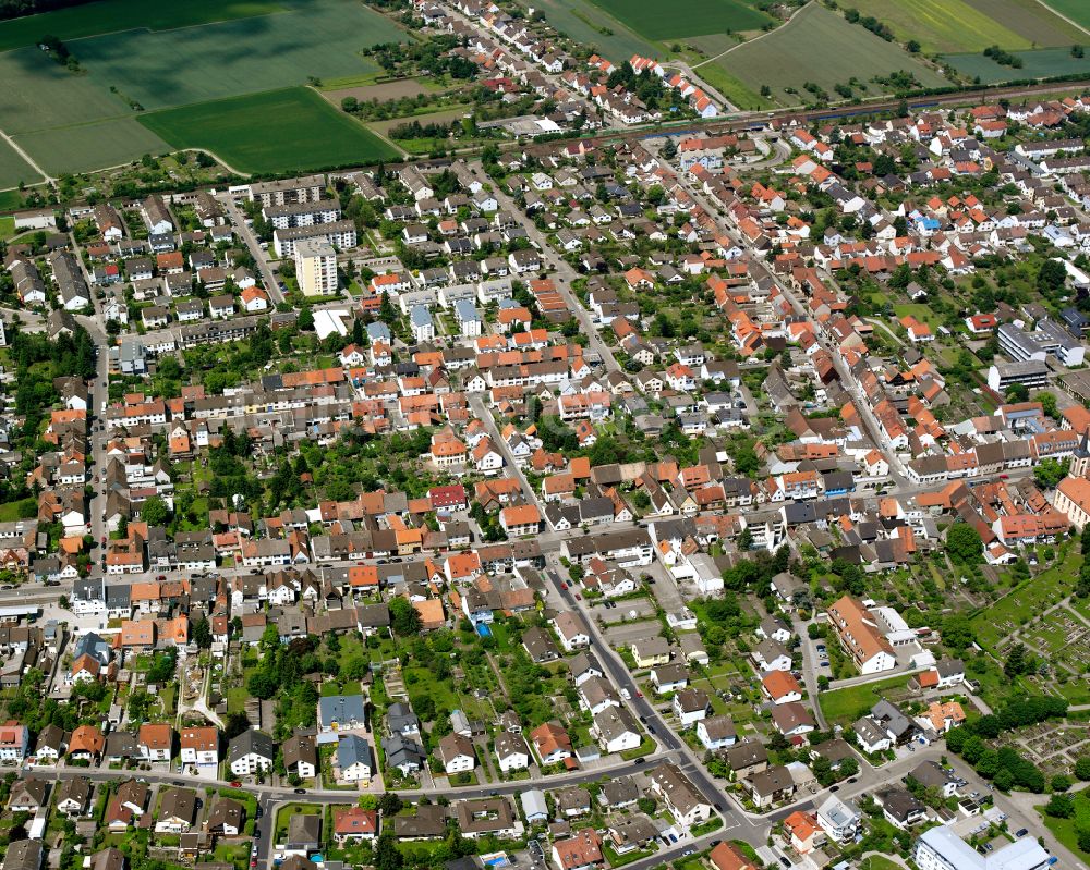 Luftbild Blankenloch - Stadtansicht vom Innenstadtbereich in Blankenloch im Bundesland Baden-Württemberg, Deutschland