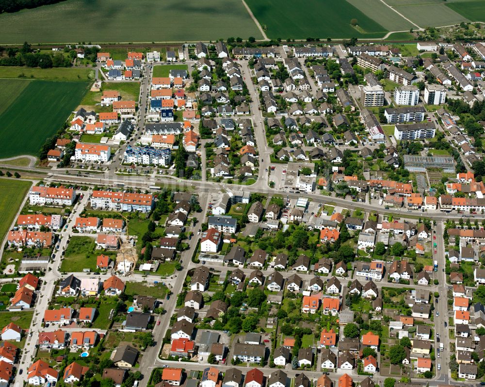 Luftaufnahme Blankenloch - Stadtansicht vom Innenstadtbereich in Blankenloch im Bundesland Baden-Württemberg, Deutschland