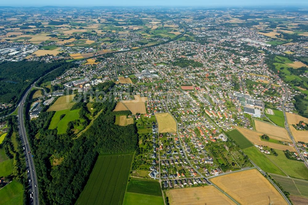 Bünde von oben - Stadtansicht vom Innenstadtbereich in Bünde im Bundesland Nordrhein-Westfalen