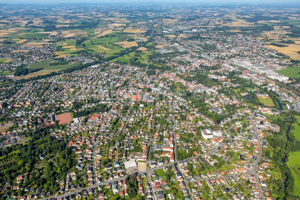 Bünde aus der Vogelperspektive: Stadtansicht vom Innenstadtbereich in Bünde im Bundesland Nordrhein-Westfalen