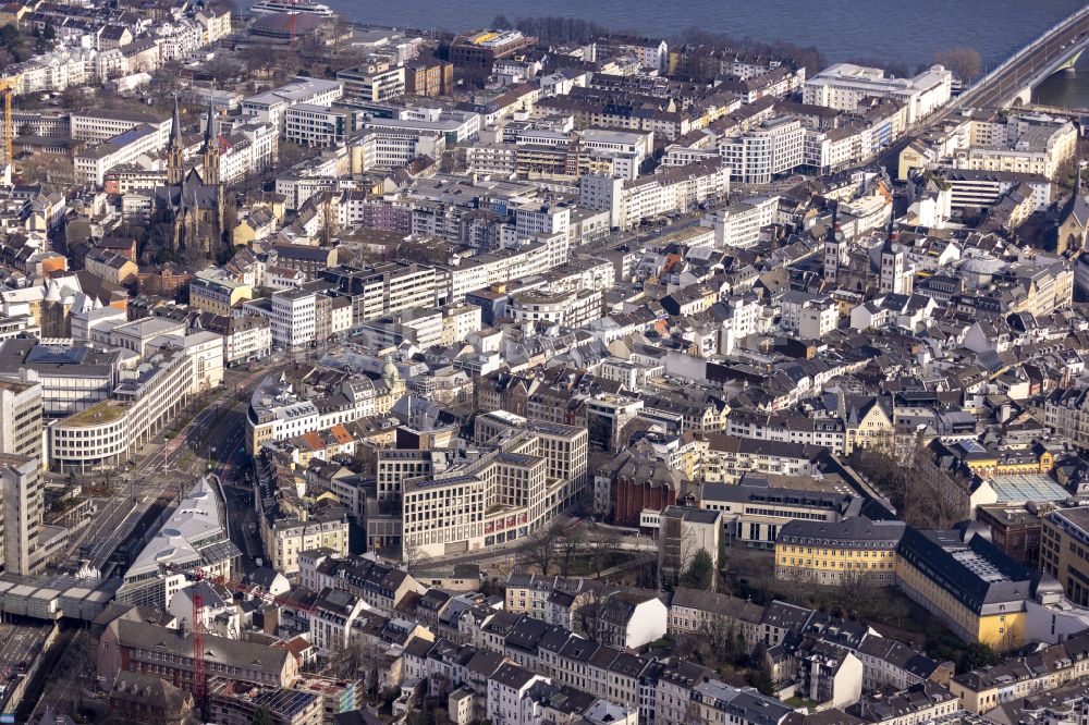 Zentrum aus der Vogelperspektive: Stadtansicht vom Innenstadtbereich in Bonn im Bundesland Nordrhein-Westfalen, Deutschland