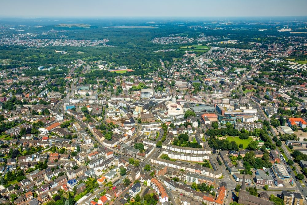 Luftbild Bottrop - Stadtansicht vom Innenstadtbereich in Bottrop im Bundesland Nordrhein-Westfalen