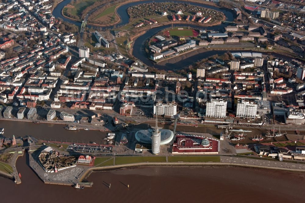 Luftbild Bremerhaven - Stadtansicht vom Innenstadtbereich in Bremerhaven im Bundesland Bremen, Deutschland